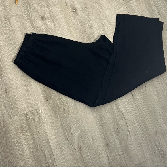 Bryan Walker Wide Leg Black Linen High Rise Crop Ankle Pant Pull On Elastic M - Picture 6 of 11